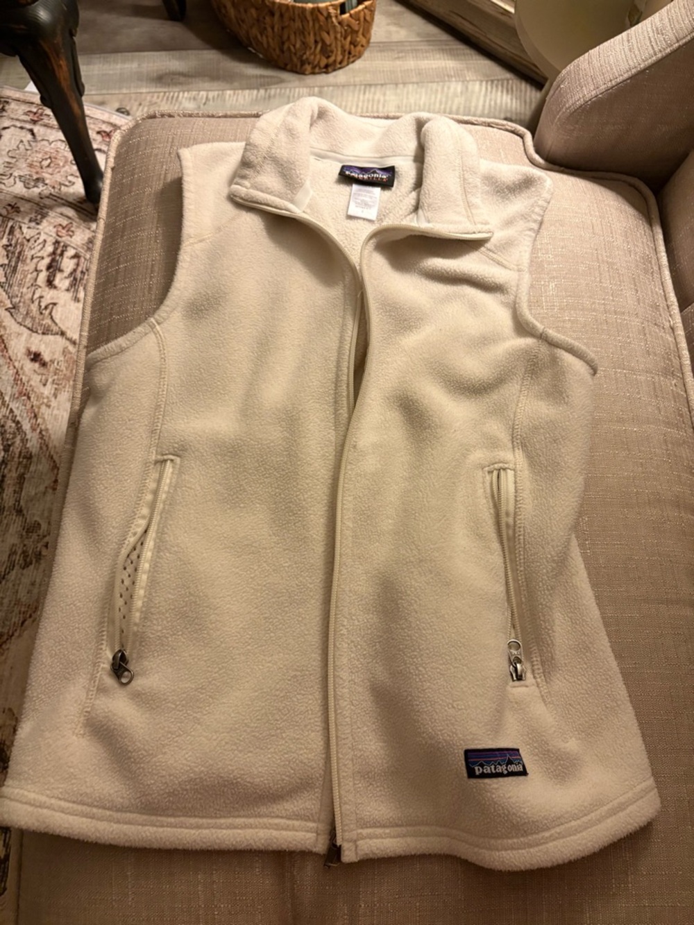 Patagonia Women's Cream Fleece Vest with Full Zip